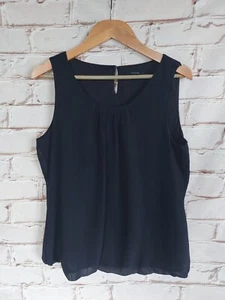 Comma Damen Bluse Shirt Top Oberteil Gr. 40 Ärmellos Nachtblau - Bild 1 von 4