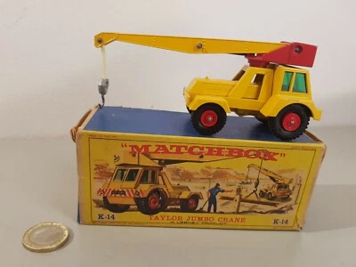 Diecast 1960's Matchbox King Size K-14 TAYLOR JUMBO CRANE mint in nice orig. box - Immagine 1 di 4