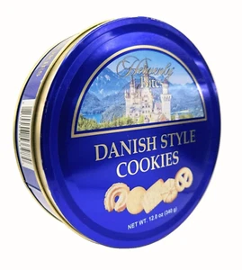 Danish Style Butter Cookies in Metal Tin 12 Ounce - Picture 1 of 12