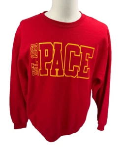 Sudadera JERZEES Pace University VINTAGE Roja Cuello Redondo Mediana - Imagen 1 de 6