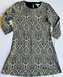 London Style Collection 6P Women’s Black & Ivory Paisley 3/4 Sleeve Midi Dress. - Picture 1 of 8