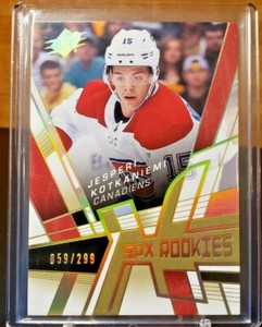 2018-19 UD SPX RETRO ROOKIES RC JESPERI KOTKANIEMI 059/299 CANADIANS 18-19