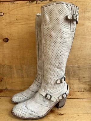 Belstaff Trialmaster 1955 Alto Cuero Marrón Tacón Bota Correa Hebilla Mujer 9.5/41 Foto 1 de 4