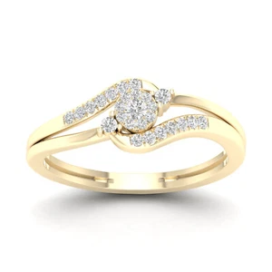 10K Yellow Gold Diamond Engagement Wedding Ring Size 6 (0.12ct/SI2,H-I) - Picture 1 of 4