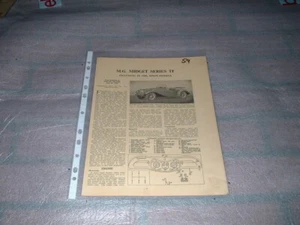 MG MIDGET TF MOTOR TRADER SERVICE INFORMATION SHEETS. FREE U.K. POST - Picture 1 of 1