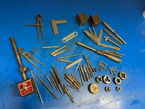 Lote de brocas y bobs de trabajo de ingeniería vintage en estuche de madera - Imagen 1 de 14