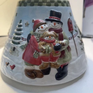 Yankee Candle Shade Snowman Family. Großer Topper. Teresa Kogut Holiday Weihnachten - Bild 1 von 6