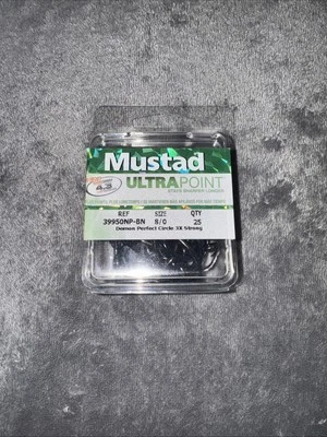 Mustad UltraPoint Circle 1X Strong Hook 39950NP-BN, Pack of 25 - Image 1 of 2