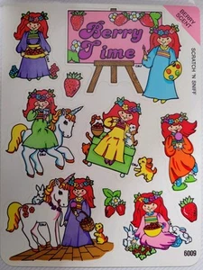 Vintage BJ Berry Sticker Scratch N Sniff 6" Sheet - RARE & HTF - Picture 1 of 1