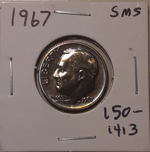 1967 10c Roosevelt Dime Philadelphia Mint US coin SMS (#150-1413/RB6) - Picture 1 of 4