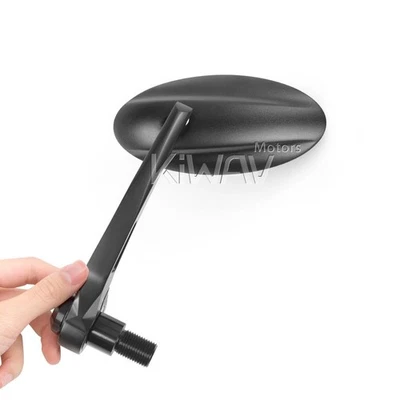 Rétroviseurs paire embouts guidon noir ULTRA ovale pour Yamaha XJR400 MT-01 - Photo 1/4