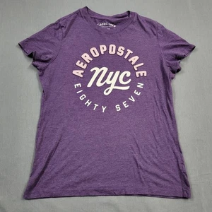 Aeropostale Shirt Jugend Mädchen Gr. XL Kurzarm Spell Out Pullover Lila * - Bild 1 von 10