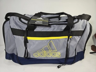 ADIDAS DEFENDER III MEDIUM DUFFLE CARRY ON BAG GREY NEON BLUE  - Image 1 of 4