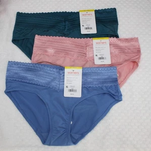 Nuevo Set/3 WARNER'S Sin Muffin Top HIPSTER Bragas AZUL VERDE AZULADO ROSA ROSA m/6 - Imagen 1 de 5