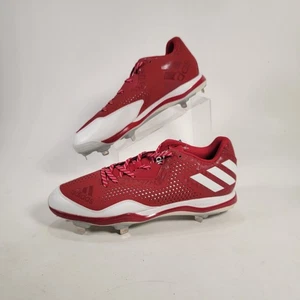 Adidas PowerAlley 4 Mens 14 Baseball Cleats Shoes Q16486 Red White - Picture 1 of 15
