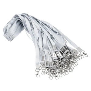 50pcs 48cm Cordons Vrac Enseignant Cordons Durables Personnalisés avec Clip Gris - Photo 1/6