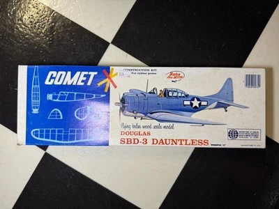 COMET SBD-3 DAUNTLESS 20" WINGSPAN #3401 FLYING BALSA WOOD AIRPLANE KIT - Image 1 of 4