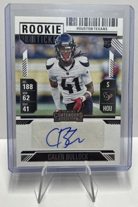 Boleto de novato Calen Bullock 2024 Contenders tarjeta RC automática Texans - Imagen 1 de 2