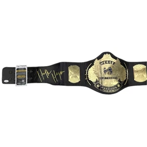Autographed/Signed Hulk Hogan WWE Heavy Weight Black Replica Belt JSA COA - Picture 1 of 5