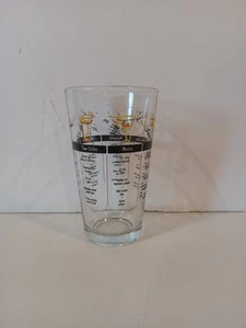 Vintage MCM Libby Bareware Glass Cocktail Shaker Atomic Graphics Drink Recipe - Picture 1 of 4
