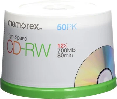 Memorex CD Rewritable Media - CD-RW - 12x - 700 MB - 50 Pack Spindle 03433 - Image 1 of 4