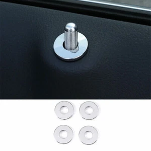 Silver Aluminum Inner Door Lock Down Bolt Ring Trim For Benz C-Class 2015-2021 - Picture 1 of 8