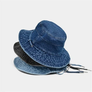 Bucket Hat for Women Men Wide Brim Sun Hat Packable Cotton Denim Fishing Cap - Picture 1 of 15