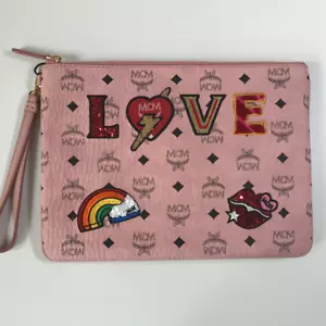 NUEVO MCM MYZ9AVI Visetos PARCHE DE AMOR Bolsa Pulsera - Imagen 1 de 9