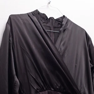 Women's MAX MARA Mid-Length Dress Black Brown Silk Virgin Wool Size 42 / US 12 - Picture 1 of 9