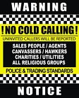 2  No Cold Calling Door Stickers Adhesive Waterproof Warning Stickers V1041