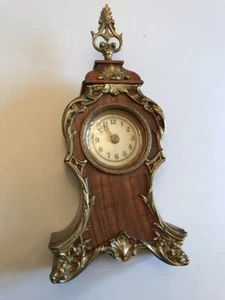 Antique Art Nouveau Small Wallnut Wood Cartel Desk Clock France Circa 1880s - Picture 1 of 6