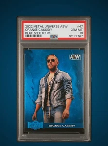 2022 Upper Deck AEW Metal Universe 47 Orange Cassidy Blue Spectrum PSA 10 - Bild 1 von 2