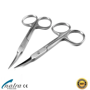 2 tijeras de uñas tijeras de cutículas curvas tijeras de uñas 9,5 cm NATRA