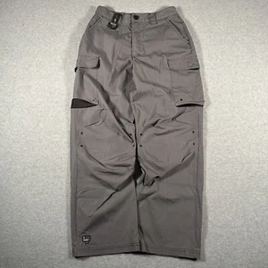 Vintage Lee Pipes Y2K Baggy Gray Wide Leg Pants Size 14R / 28 X 28 Skater 2000’s - Picture 1 of 13