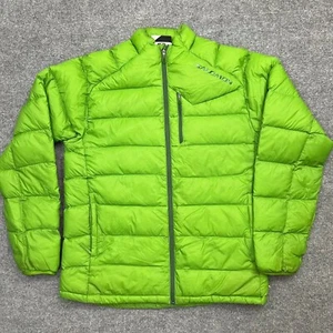 Salomon Men's Down Puffer Jacket Size L Green Full Zip Pockets Ski - Picture 1 of 12