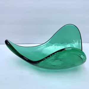 Vintage 1950's Blenko #537 Freeform Bowl Green MCM Winslow Anderson Boomerang - Picture 1 of 18