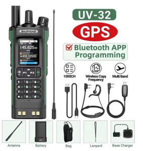 Baofeng UV-32 GPS Walkie Talkie 10W Programowanie Bluetooth Multi Band + Akcesoria - Zdjęcie 1 z 16