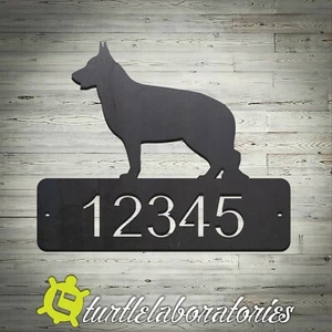 Custom German Shepherd Dog Home Address Sign Mail House Dog Memorial Pet - Picture 1 of 5