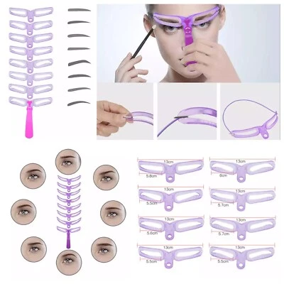 Hermosas Plantillas de Cejas Plantilla Tarjeta 8 Diferentes Forma de Línea Elegante Reino Unido  Foto 1 de 4