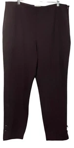 St. John Womens Dress Pants Plum Purple Tapered Leg Ankle Buttons Stretch Sz 16 - Picture 1 of 9