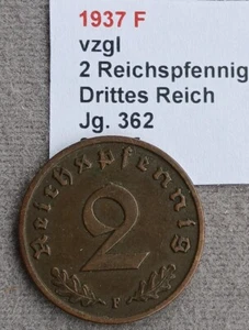 1937 F vzgl 2 Reichspfennig Drittes Reich Jg. 362 - Bild 1 von 2