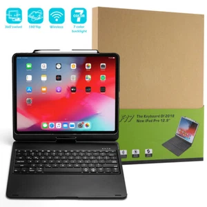 2020/2018 iPad Pro 11" 12.9" Keyboard Case Bluetooth 360° rotation Cas for Apple - Picture 1 of 11