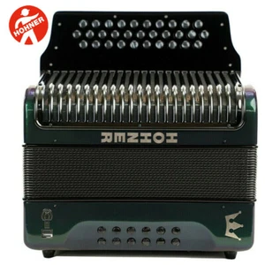 Hohner Corona C-II Next Generation GCF Diatonic Accordion Green-Gold w/ Straps - Picture 1 of 3