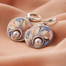 925 Silver Cubic Zirconia Drop Earrings Women Wedding Pearl Jewelry Gifts A Pair