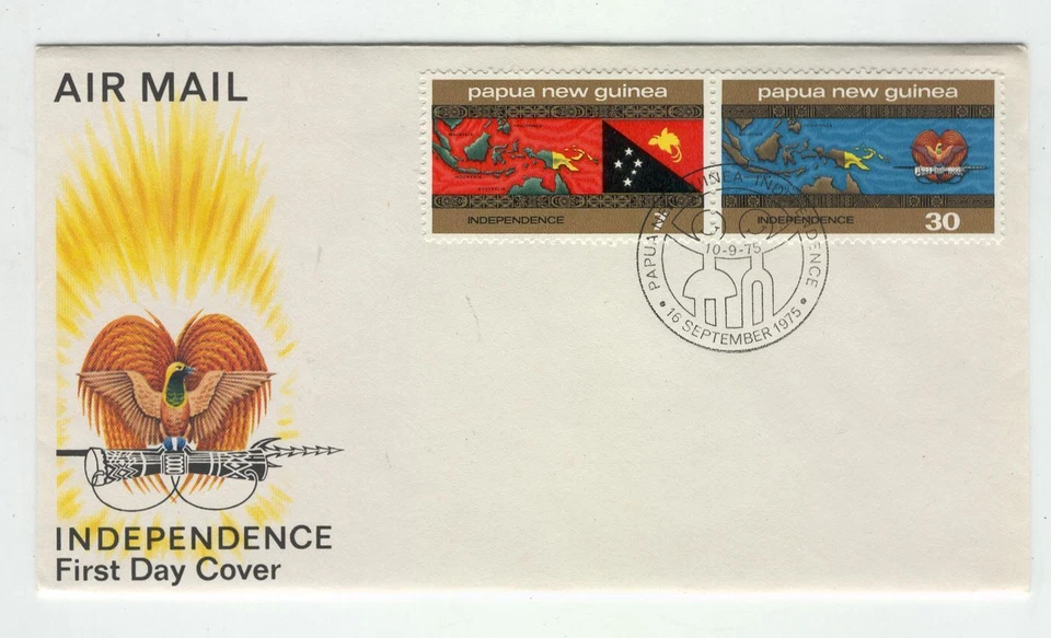 Papua New Guinea A37 FDC 1975 Map Flag - Image 1 of 1
