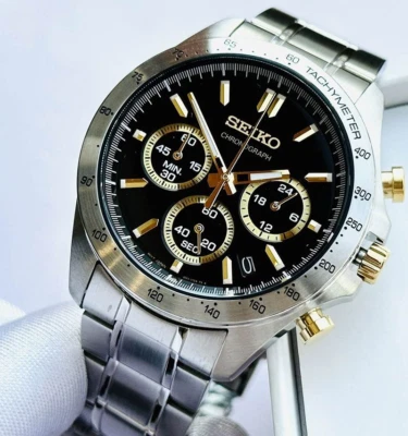 Seiko Spirit Black Dial Chronograph SBTR015 Stainless Steel Men's Watch - Image 1 of 4