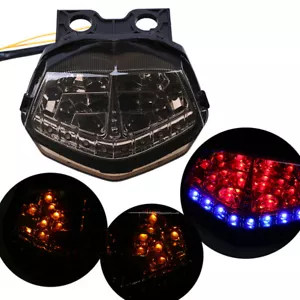 Plastic LED Tail Light Integrated Turn Signals For Kawasaki Ninja 250R 2008-2012 - Picture 1 of 9