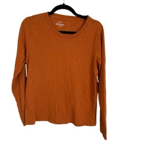 J.Crew Damen Girlfriend T-Shirt Baumwolle Langarm rostorange Oberteil Größe M GUC - Bild 1 von 7