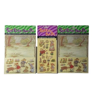 PAQUETE DE PEGATINAS DE COLECCIÓN GIBSON Stickety Doo Da 1997 Calcomanías de huevo de pascua conejito de lote antiguo - Imagen 1 de 13