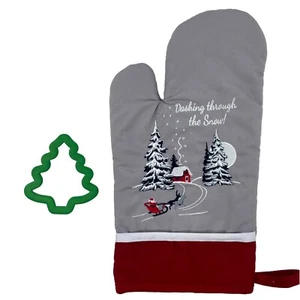 Weihnachten Ofenhandschuh Weihnachtsschlitten Baum Ausstecher Urlaub Backen Geschenkset - Bild 1 von 8